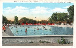8 Postcards, Topeka Kansas, Library-Post Office-Street Scene-YWCA-Pool