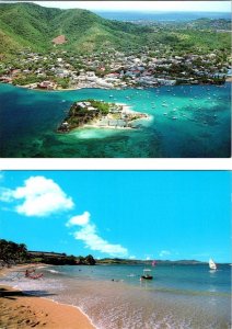 2~4X6 Postcards St Croix, US Virgin Islands  HOTEL ON THE CAY & BUCCANEER BEACH