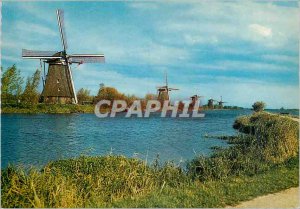 Postcard Modern Dutch Windmills Kinderdijk Windmill