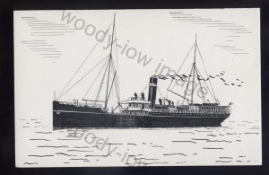 pen007 - Original Pen & Ink Postcard - Australian United Ship - Arawatta of 1890