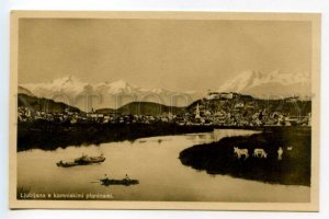 490596 Slovenia Ljubljana view from the river Vintage photo postcard