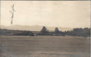 Center Lovell Maine RPPC Golf Course with View to White Mtns Postcard W4