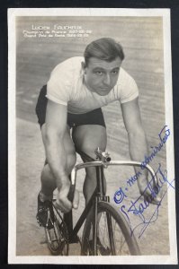 Mint Real Picture Postcard Lucien Faucheux Cyclist Autographed French Champion