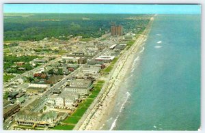 1950-60's VIRGINIA BEACH VA OCEANFRONT AERIAL VIEW VINTAGE CHROME POSTCARD