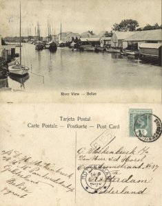 british honduras, BELIZE, River View (1908) Postcard