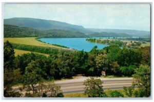 View Of The Tennessee River And Highways Chattanooga TN Vintage Postcard