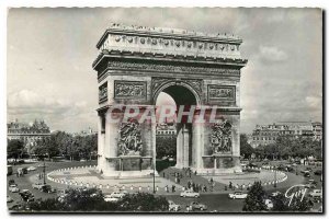 Old Postcard Paris and Wonders Place and the Arc de Triomphe Etoile