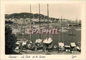 Modern Postcard Cannes Harbor and Casino Boat