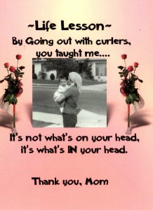 Mother's Day - By Going out with Curlers..... - New - Large Size Postcard