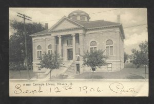 ALLIANCE OHIO CARNEGIE LIBRARY 1905 ROTOGRAPH A 4688 VINTAGE POSTCARD