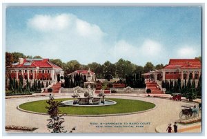 Approach To Baird Court New York Zoological Park Fountain Bronx NY Postcard