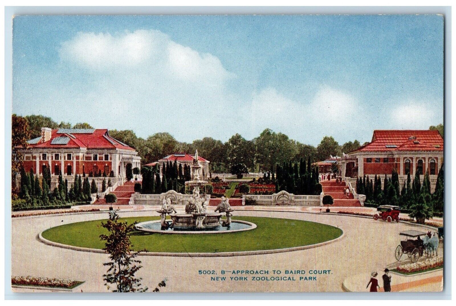 Approach To Baird Court New York Zoological Park Fountain Bronx NY