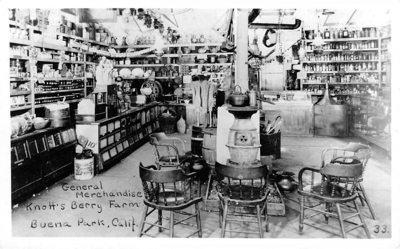 RPPC General Merchandise Store KNOTT'S BERRY FARM c1950s Vintage Photo Postcard