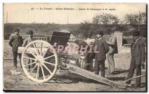 Old Postcard Le Creusot Factories Schneider field gun has rapid fire Militaria