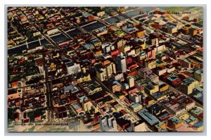 Des Moines Iowa Air View Postcard
