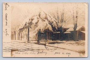 K2/ Camden New York RPPC Postcard c1910 Blizzard Snow Homes  45