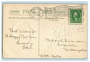 c.1910 John Winsch Poinsettia New Years Vintage Postcard P51