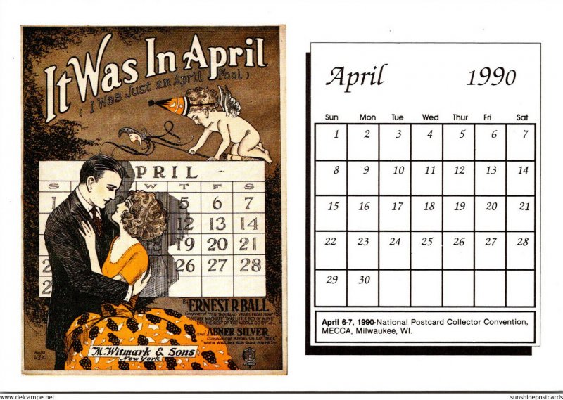 1990 Sheet Music Calendar Series April It Was In April