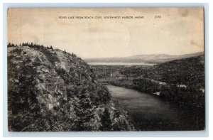 1943 Echo Lake From Beach Cliff Southwest Harbor Maine ME Vintage Postcard