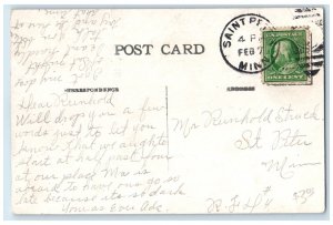 c1910's Carnegie Library Building Dirt Road St. Peter Minnesota MN Postcard