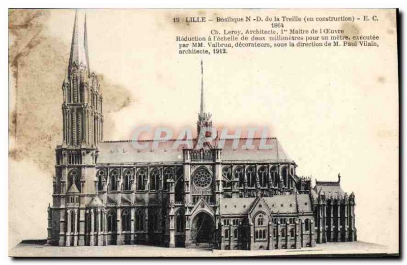 Postcard Old Lille Basilica of Our Lady of Treile