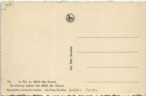 PC SCOUTING, LE ROI AU DÃFILÃ DES SCOUTS, Vintage Postcard (b28564)