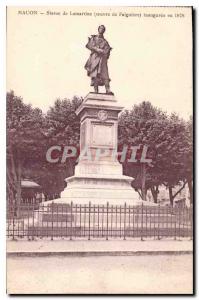 Postcard Old Macon Statue Lamartine Falguiere