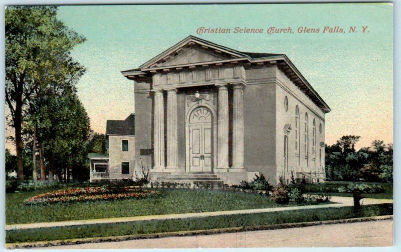GLENS FALLS, New York  NY   CHRISTIAN SCIENCE CHURCH ca 1910s Postcard