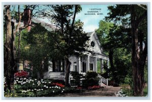 1920s Cottage Gardens  Scene Natchez Mississippi MS Posted Handcolored Postcard