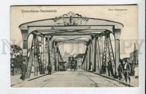 428385 GERMANY Bremerhaven Geestemunde new bridge HORSE TRAM 1907 year RPPC