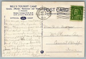 Postcard Texarkana TX c1931 Bells Tourist Camp Highway 71 Home Away From Home