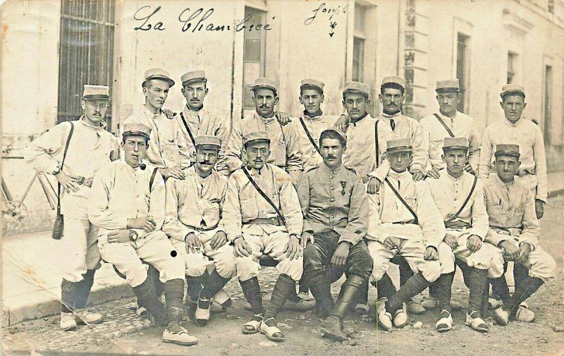 WWI France Soldiers Carte Postale #10 Soldiers Resting Real Photo Postcard