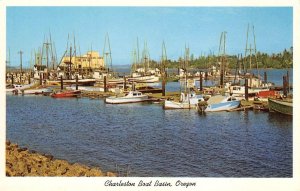 Charleston Boat Basin, Oregon Fishing Boats Harbor Coos Bay 60s Vintage Postcard