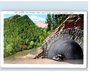 c1920s Tunnel And Chimney Top, Smokey Mountains National Park Postcard F118E