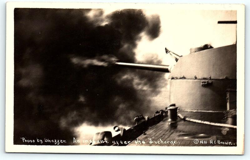 Postcard Military RPPC 1911 Instant After Gun Discharge Photo Shaffer B35