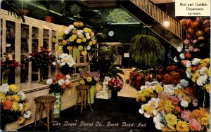 Postcard Interior of The Beyer Floral Company in South Bend, Indiana~132765