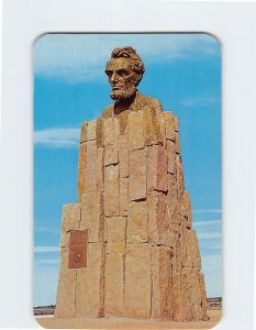 Postcard Lincoln Monument at top of Sherman Hill, Laramie, Wyoming