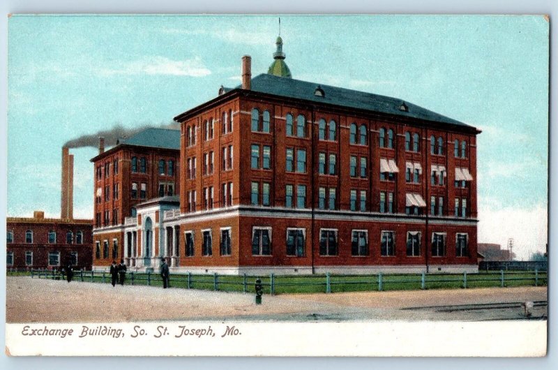 c1905 Exchange Building Live Stock Dirt Road South St. Joseph Missouri Postcard