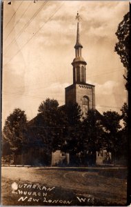 Real Photo Postcard Lutheran Church in New London, Wisconsin