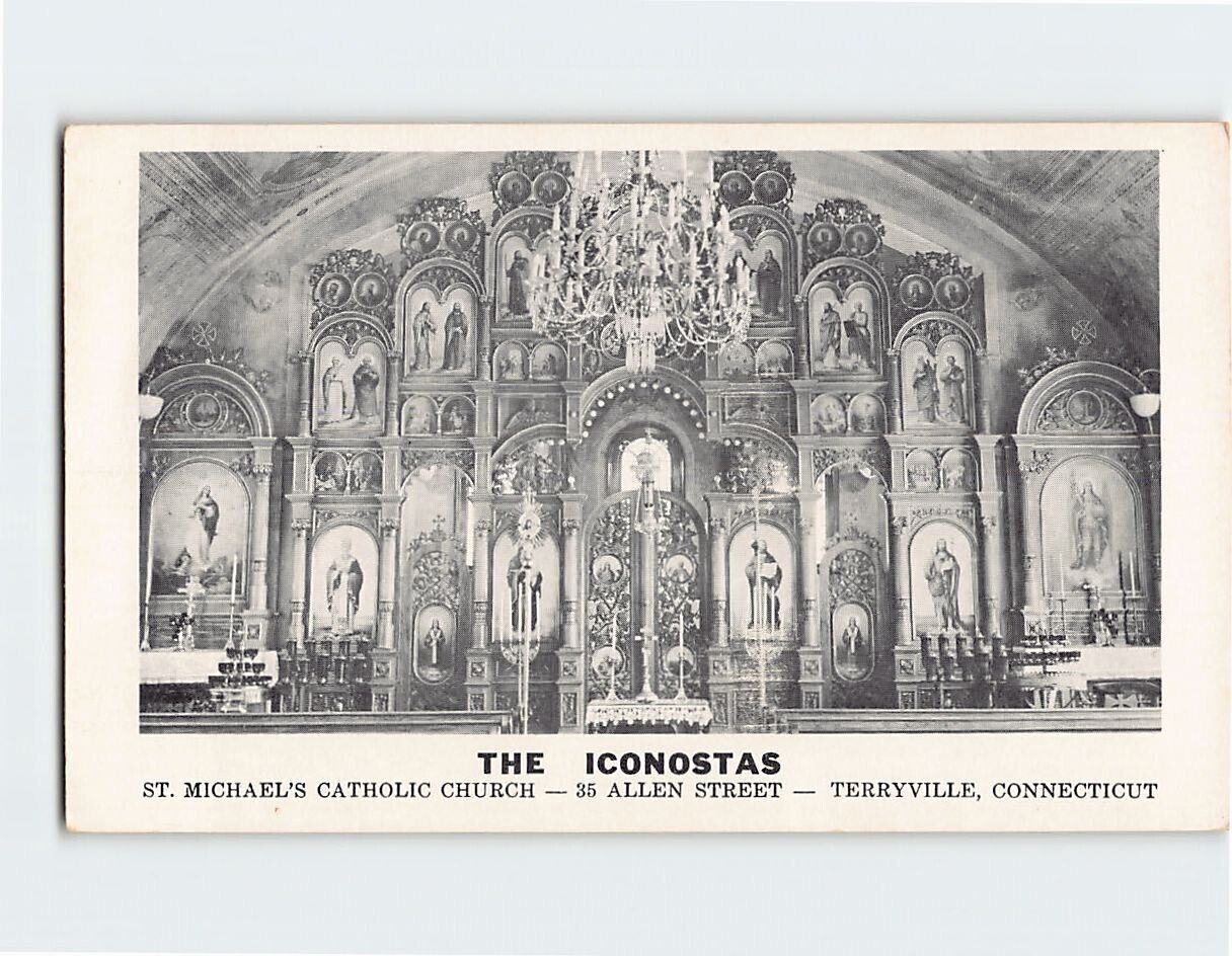 Postcard The Iconostas, St. Michael’s Catholic Church, Terryville