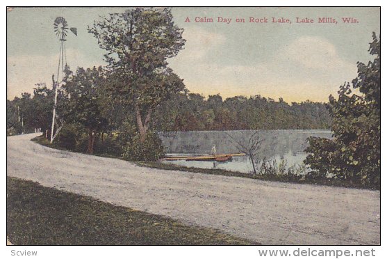 A Calm Day on Rock Lake, LAKE MILLS, Wisconsin, PU-1909