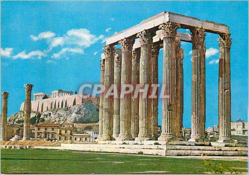 Postcard Modern Athens The Temple of Olympian Zeus