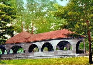 c1910 Pavilion At Entrance To Forest Lake Springfield Massachusetts MA Postcard