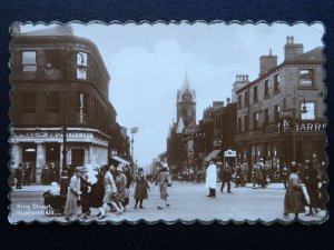 HUDDERSFIELD King Street showing BARRETT & BARRETT CARPET SHOP - Old RP Postcard