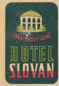 Czechoslovakia Frantiskovy Lazne Hotel Slovan Luggage Label sk3697