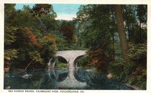Vintage Postcard Rex Avenue Bridge Fairmount Park Philadelphia Pennsylvania PA