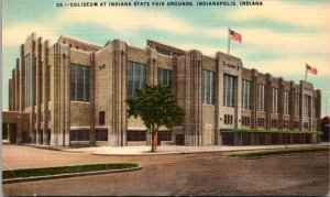 Linen Postcard Coliseum at Indiana State Fair Grounds in Indianapolis, Indiana