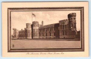 LONDON, ONTARIO Canada ~Dundas Street THE ARMOURIES Framed Sepia c1910s Postcard