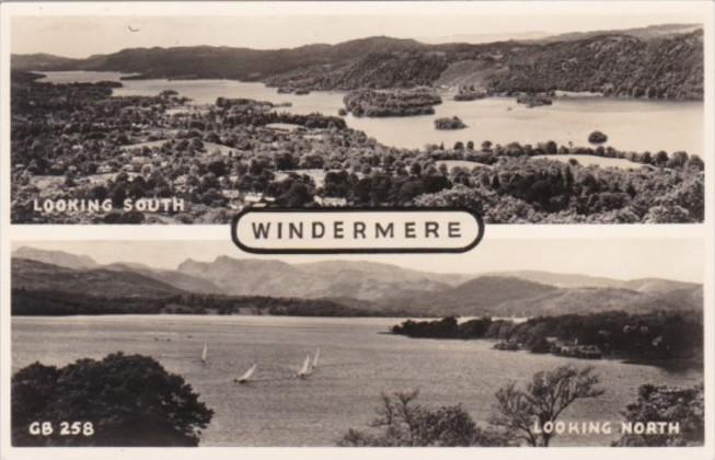 England Windermere Looking South & North Real Photo
