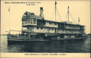 Cairo Egypt Anglo American Nile Tourist Steamer Ship Nubia Vintage Postcard